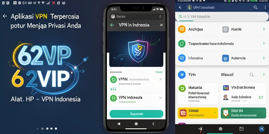 Antarmuka utama aplikasi 62VIP yang sederhana dan efektif.