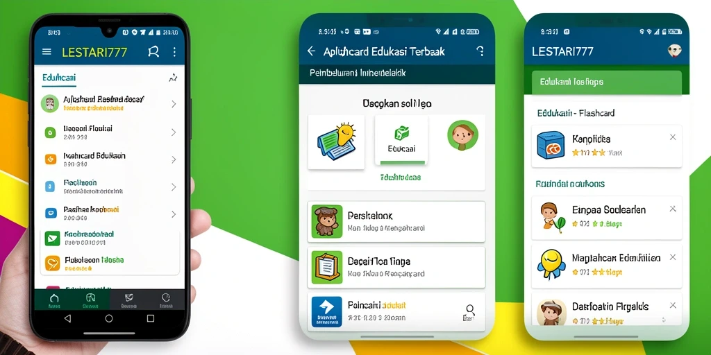 Antarmuka utama LESTARI777 dengan kartu Flashcard yang menarik.
