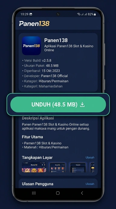 Tampilan halaman APK panen138